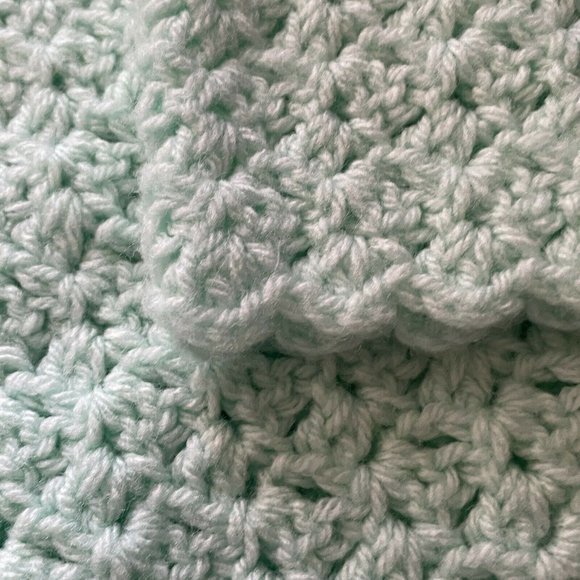 Crochet Baby Layette Jacket/Sweater & Blanket Set Baby Girl/Boy Unisex Green - Picture 4 of 10